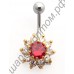 Кольцо в пупок cubic zircon gem stone belly ring body
